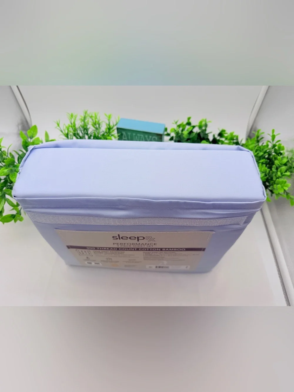 Sleep RX 300 Thread Count 4-pc Queen Sheet Set from Macys, Light Blue